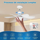 Ventilador Lâmpada Turbo Led 6 Folhas - Silencioso e Moderno